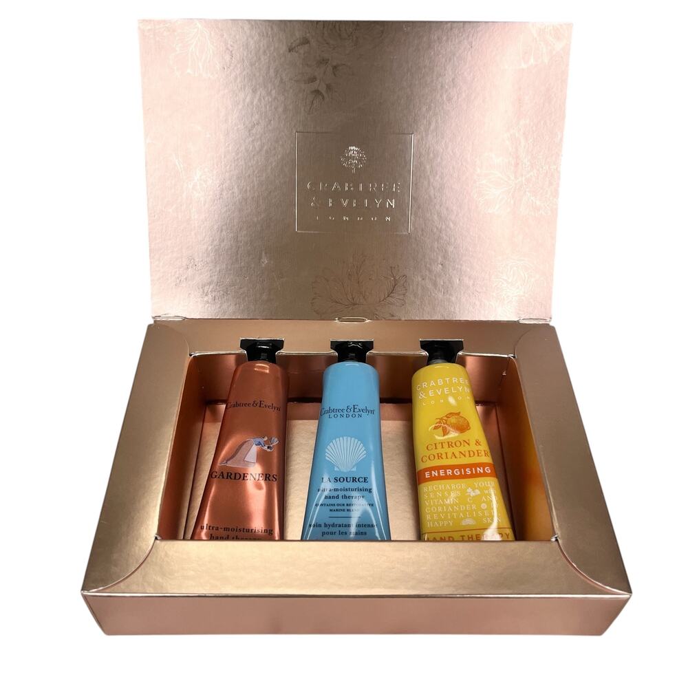 Crabtree & Evelyn London Luxury Hand Therapy Trio Gift Box New